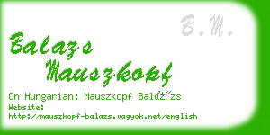 balazs mauszkopf business card